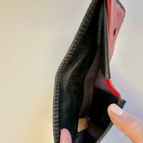 Vintage Floral Tooled Leather Wallet Western Design Bifold with Coin Pocket‎ - Picture 8 of 16